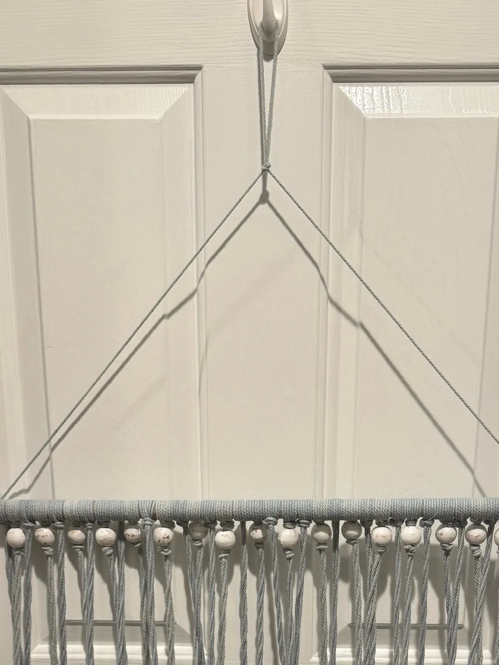 Handcrafted Gray Tassel Macrame Wall Hanging